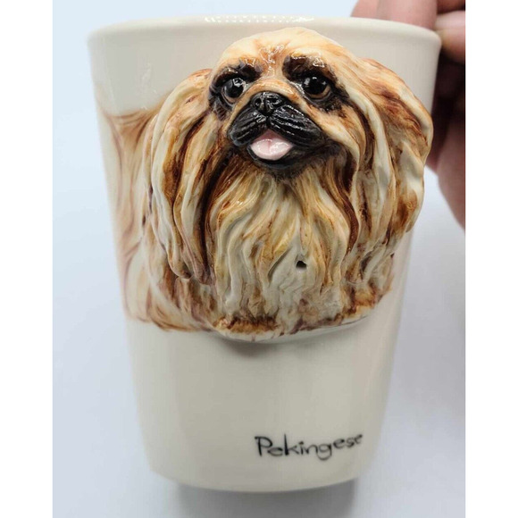 3D Pekingese Coffee Cup/Mug Hand Painted by Blue Witch Ceramics - Picture 6 of 16